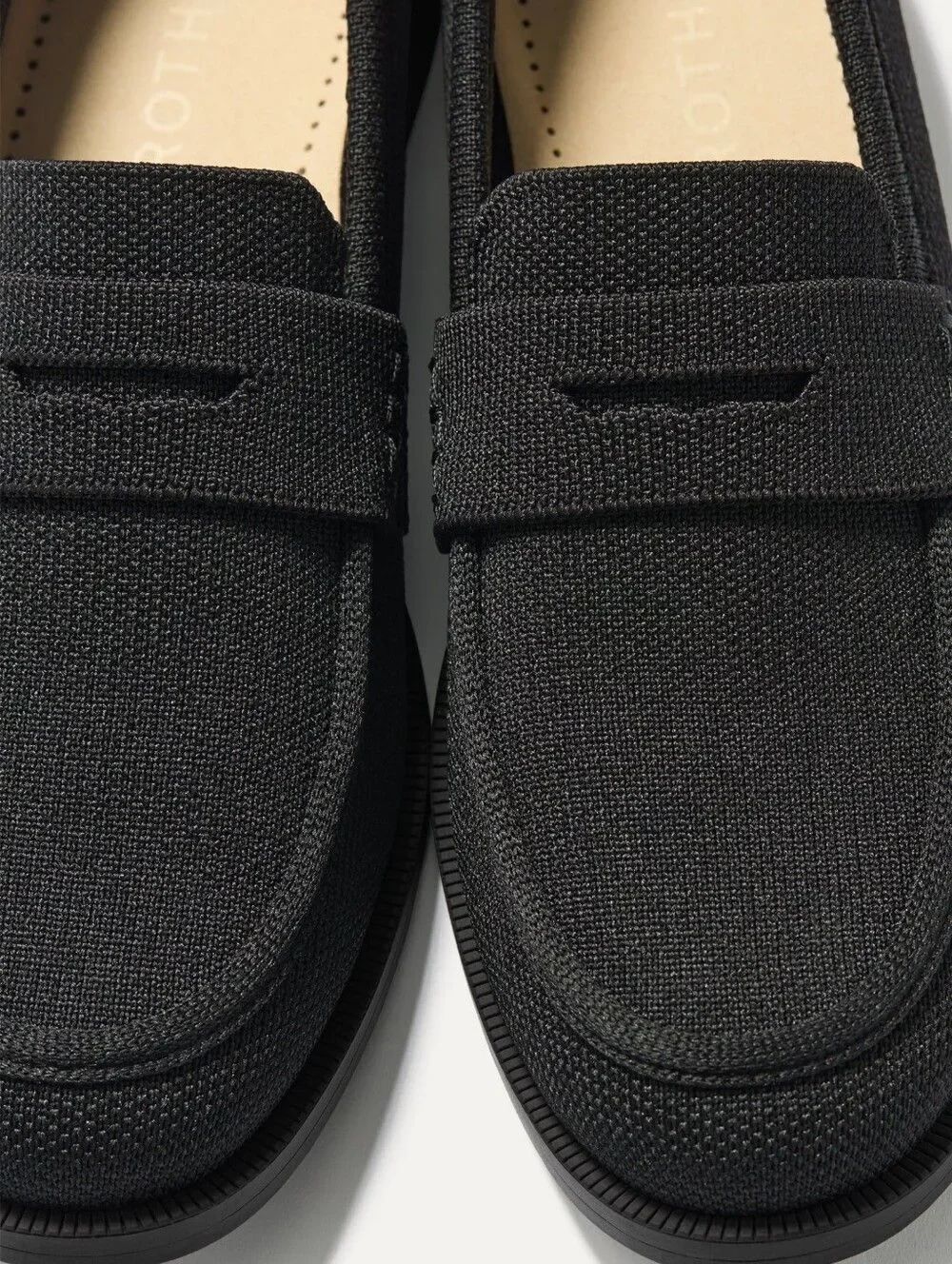 Rothys The Loafer Black Knit Penny Loafers Size 12.5